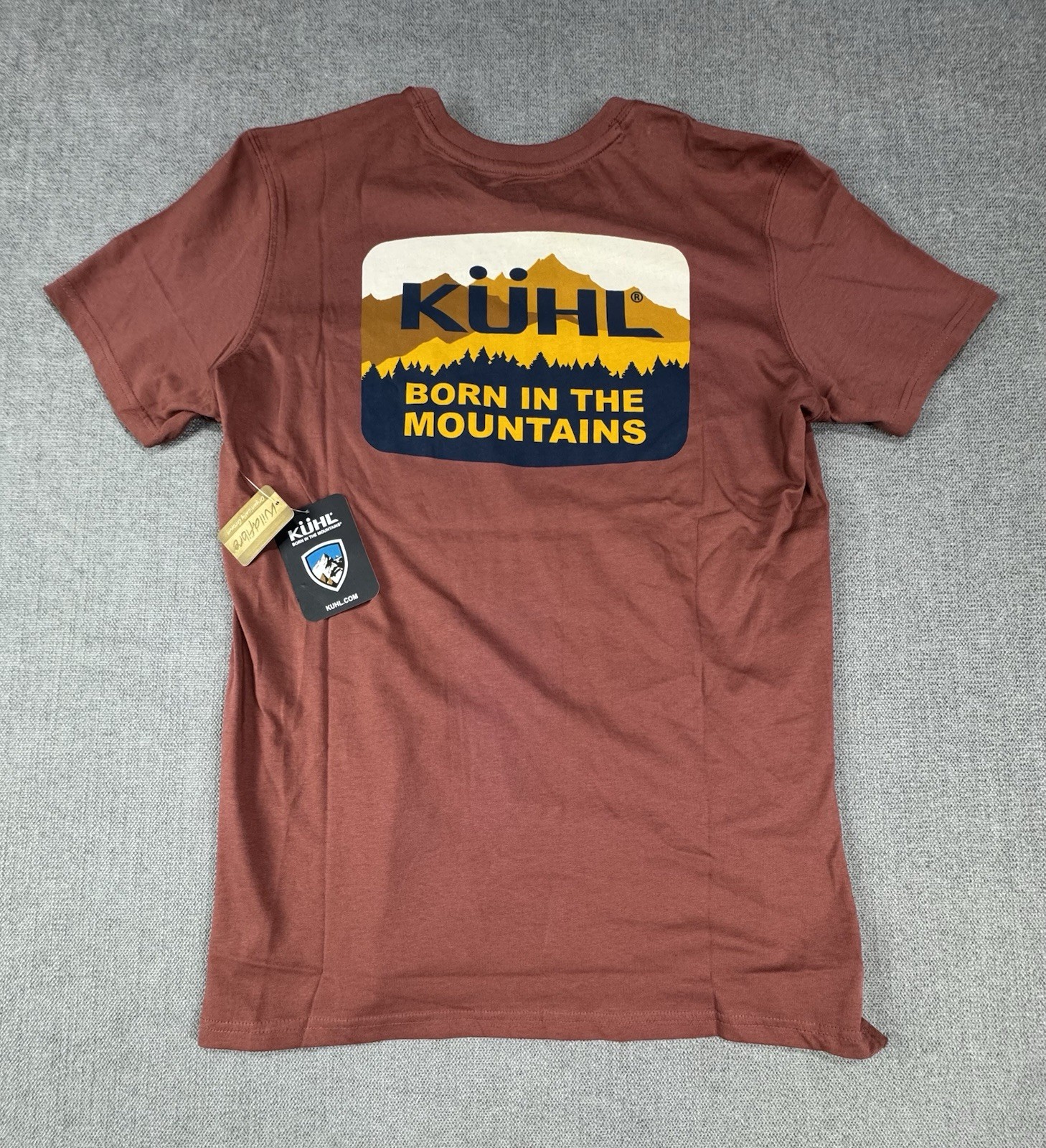 Kuhl Shirt Mens Medium Rust Organic Cotton Brown Hiking Trek New