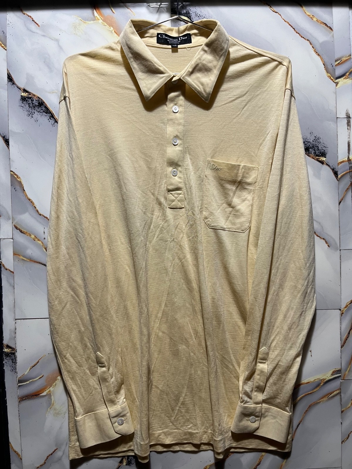 Vintage Christian Dior Monsieur Polo T-Shirt Long Sleeve single stitch Size. L