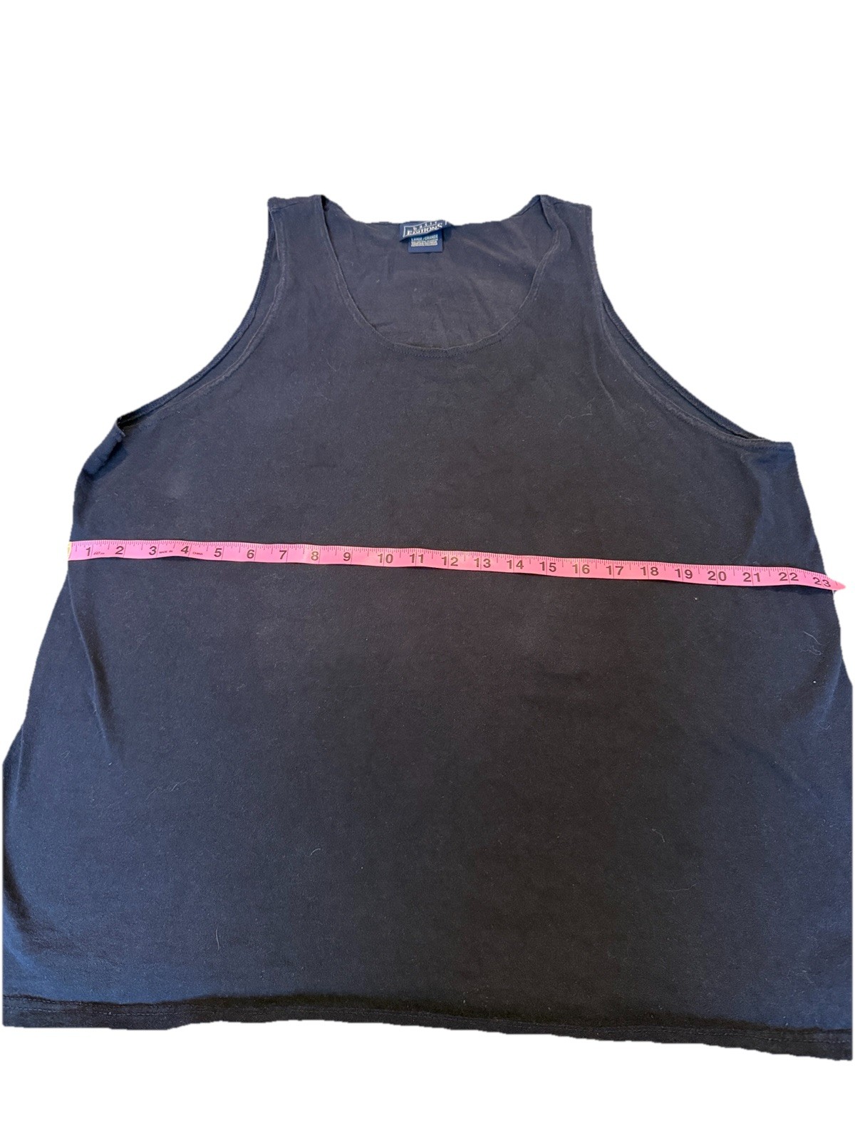 Basic Editions Black 100% Cotton Tank Top Men’s L Sleeveless VTG sunfaded 90’s