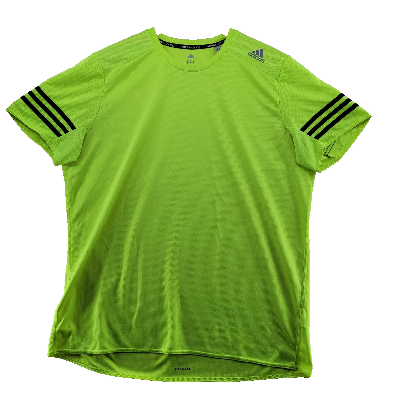 Adidas Response Running Men Size XL Solid Yellow Short Sleeve Crew-Neck T-Shirt
