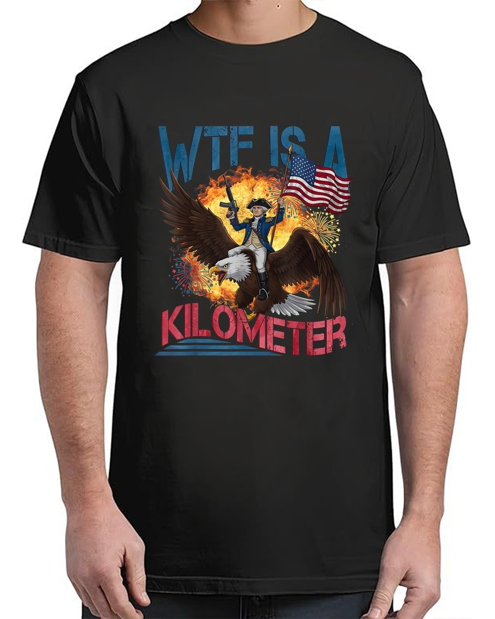 Is A Kilometer Funny 4th of July Founding Vintage Adult S-4XL T-Shirt
