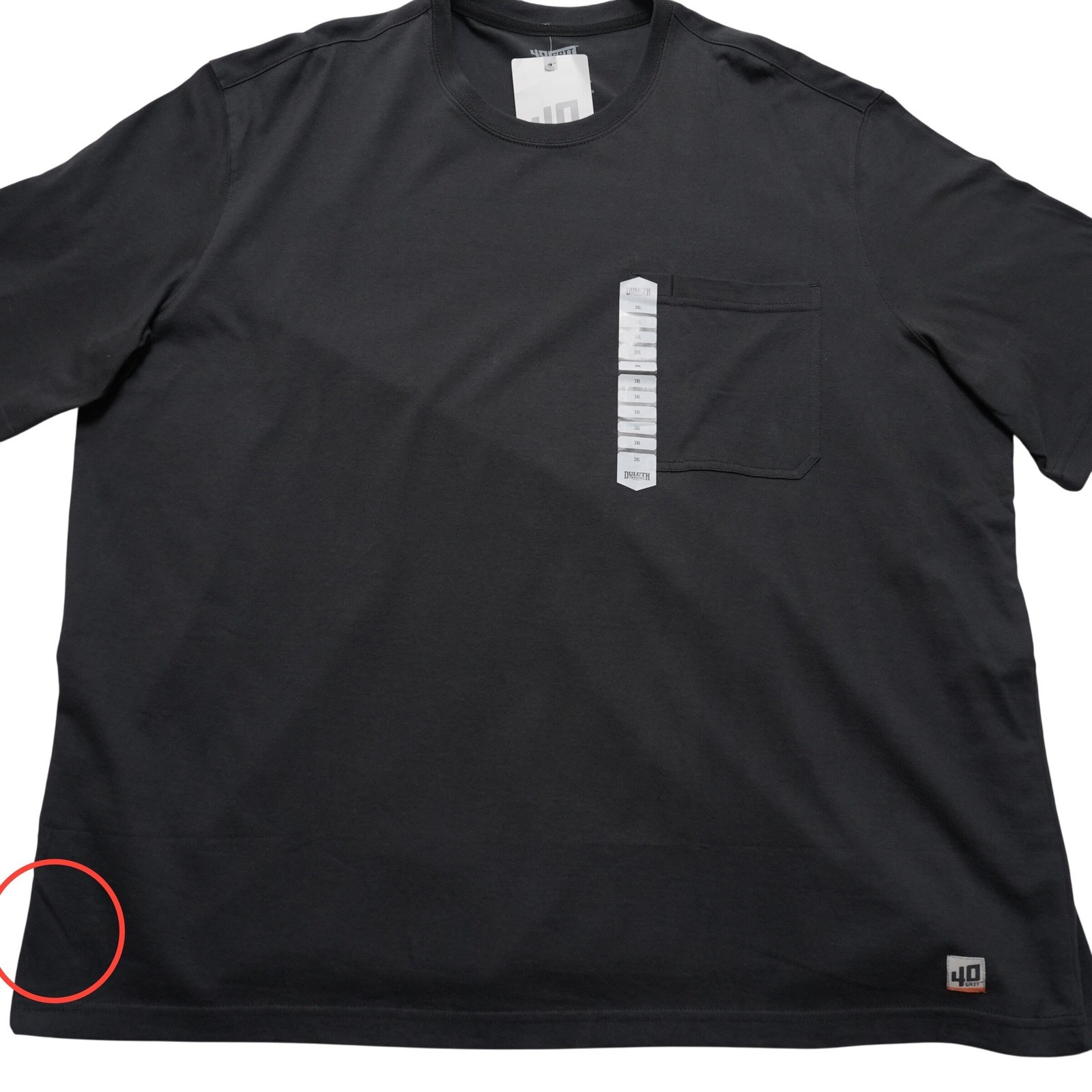 Duluth Trading 40 Grit T Shirt Men 3XL Black Pocket Workwear Tee