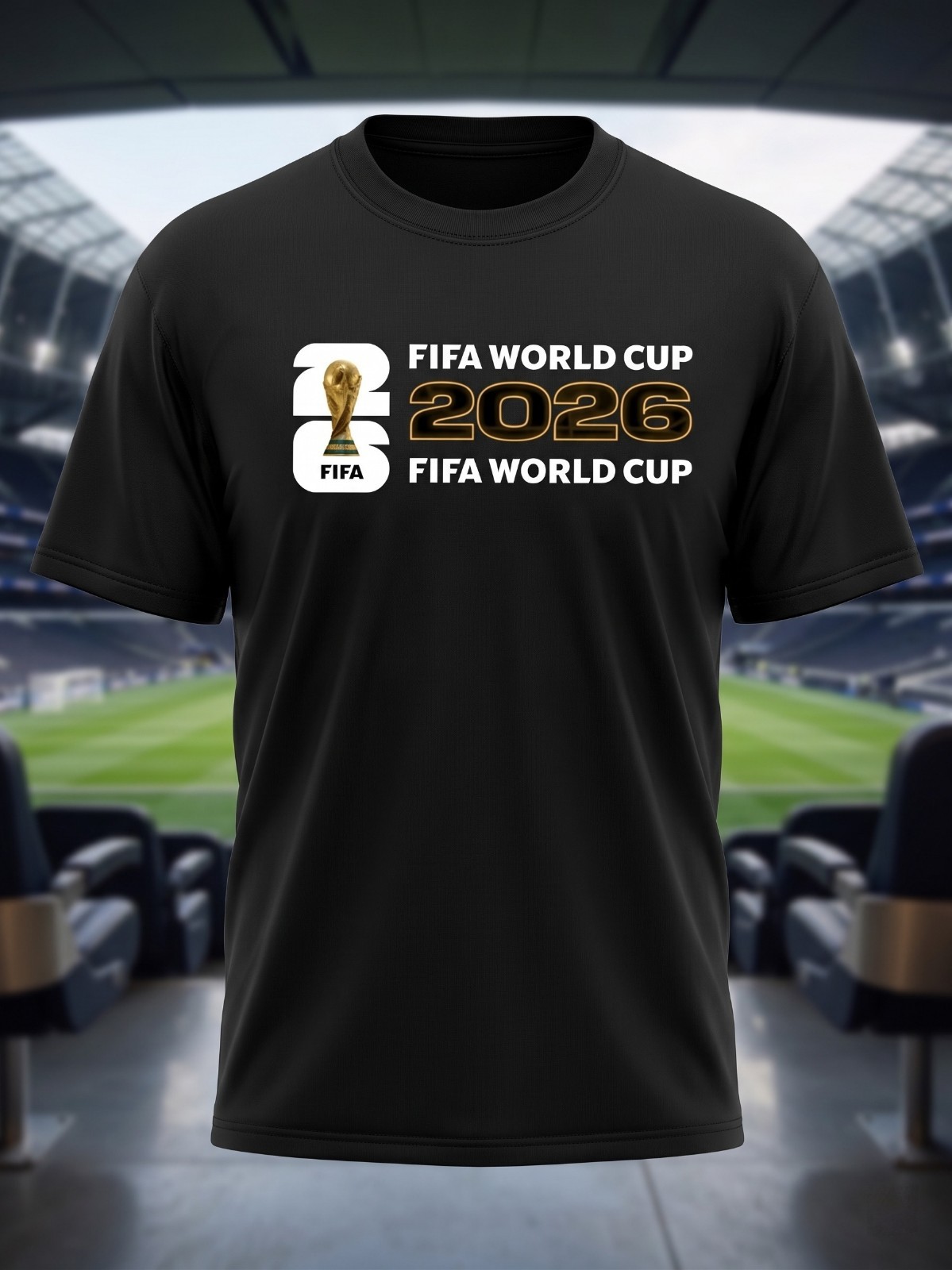 2026 World Cup Trophy & Number Layout Printed Design, FIFA Official FREESHIPS