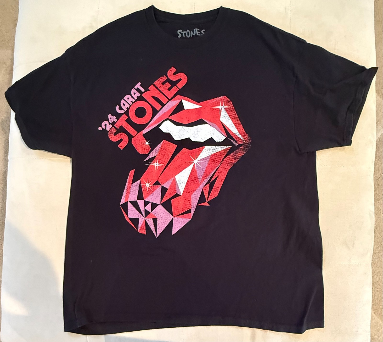 ROLLING STONES 2024 Shirt – ’24 Carat Hackney Diamonds Tour Black SIZE LARGE