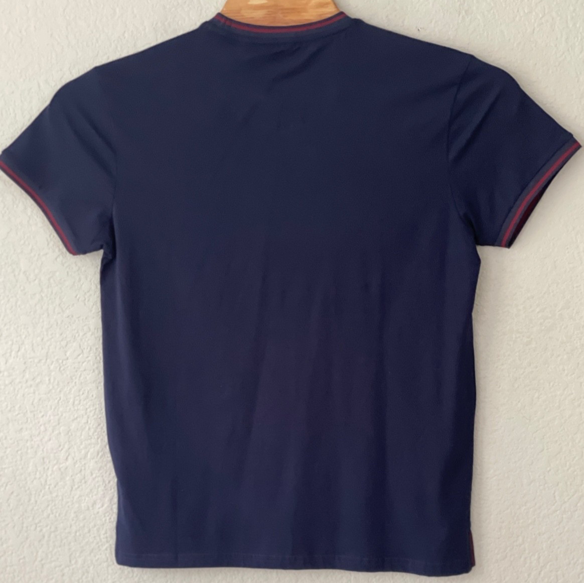 NWT SCOTT JAMES ENGLAND Ringer T-Shirt Embroidered Logo Stripe Accents Men’s L