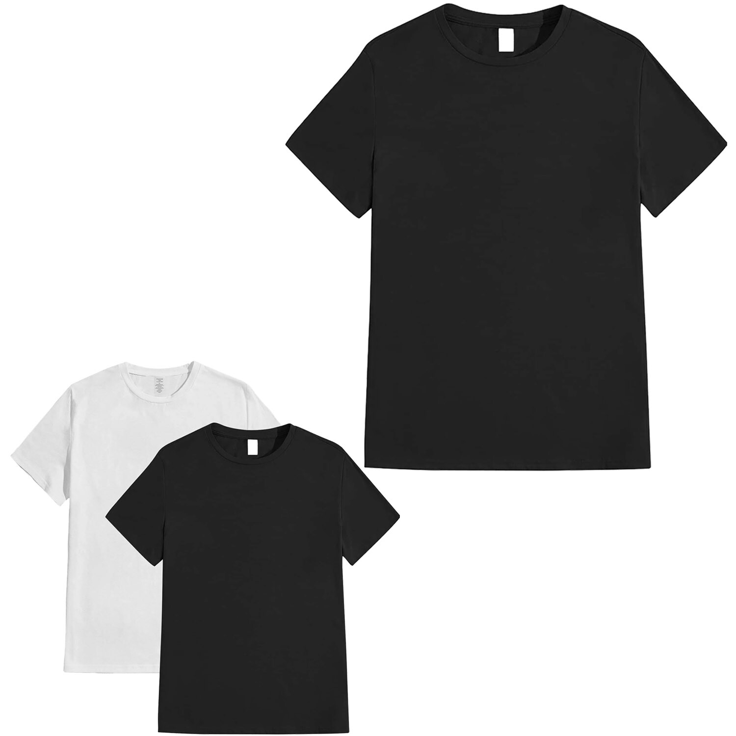 2024 Men’s T-shirt Casual Shirt Cotton Drop Shoulder Round Neck Skin-friendly US
