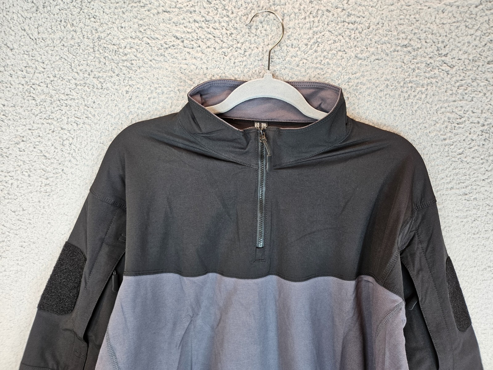 TacVasen Mens Tactical 2XL Shirt Black-Gray Cotton Body Nylon Sleeve Outdoors