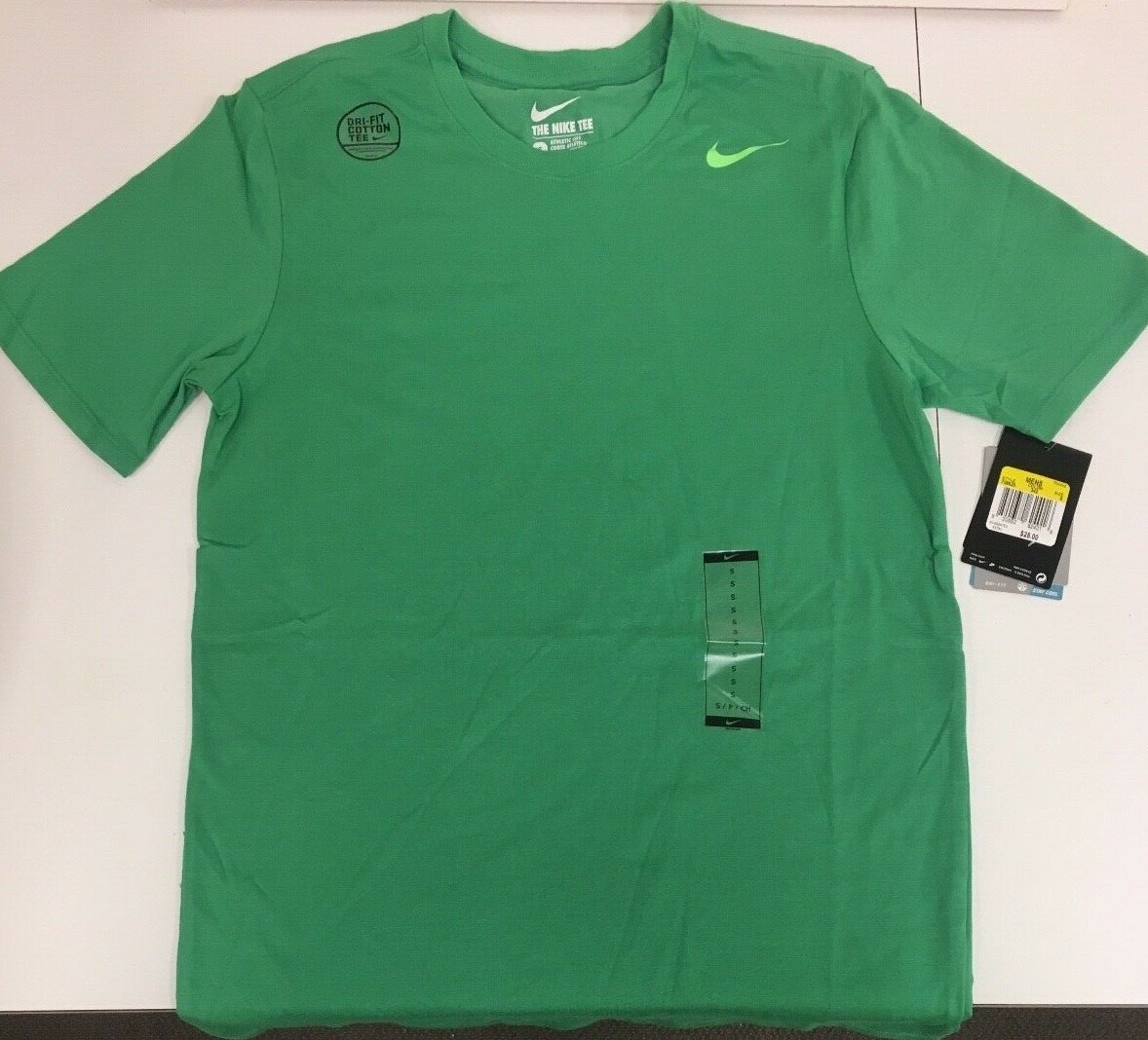 $25 Nike 706625-342 Men’s Dri-FIT Cotton Tee T-shirt Spring Leaf Green / Volt S