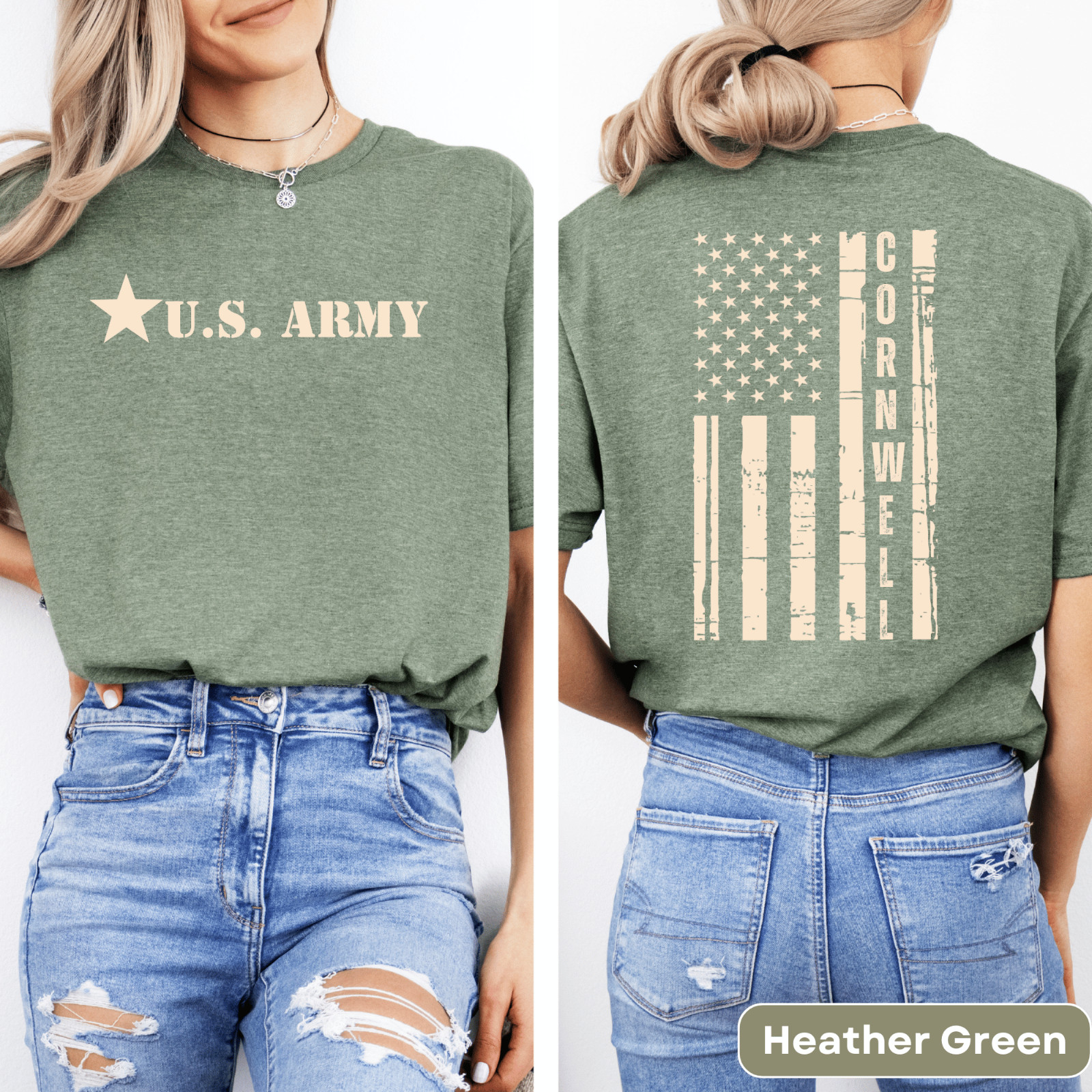 Custom U.S. Army T-Shirt for Army Familys, Graduations Welcome Home and Veterans