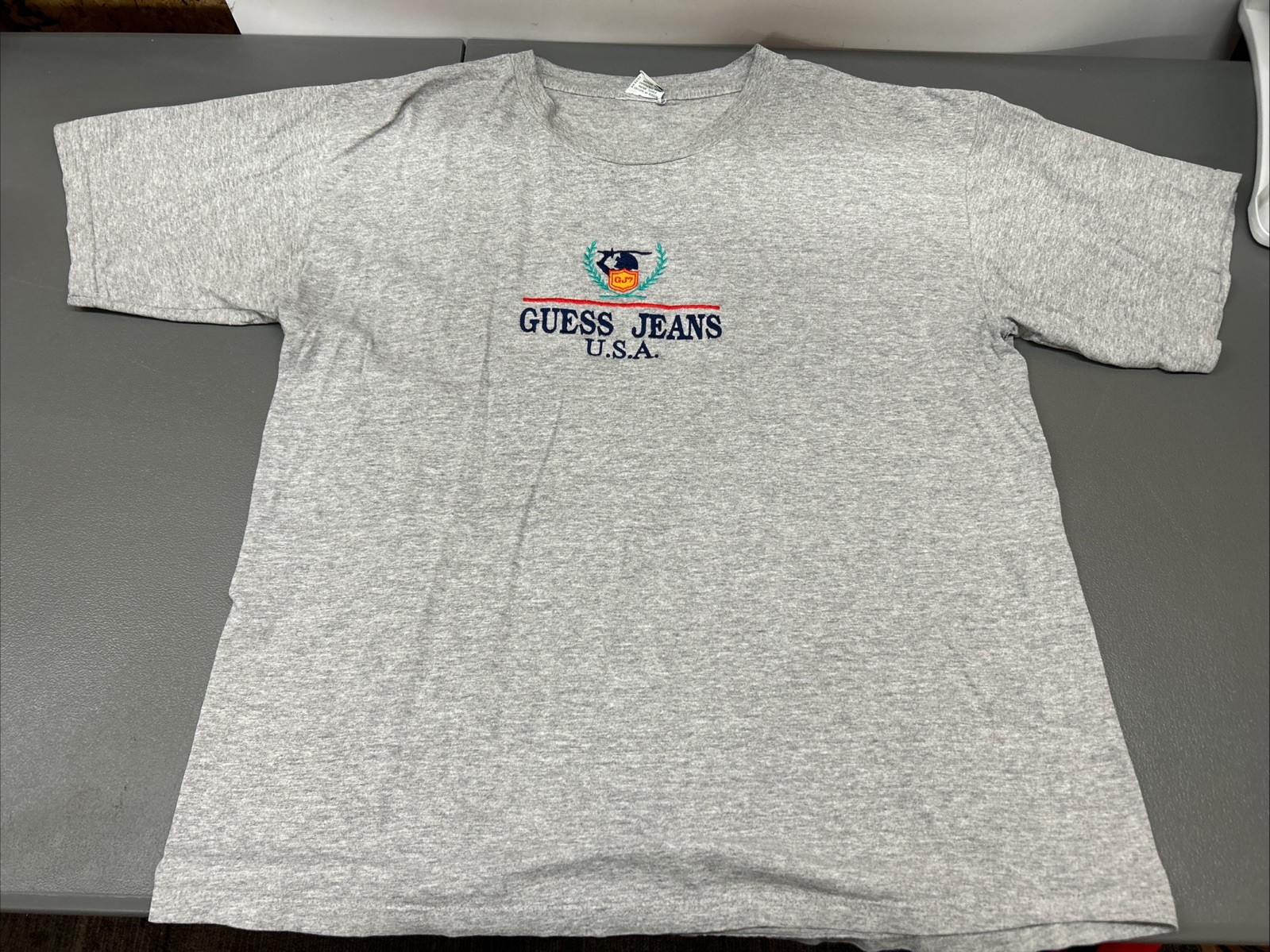 Vintage Guess Jeans International Sportswear Made In USA Shirt Size L/XL Gray