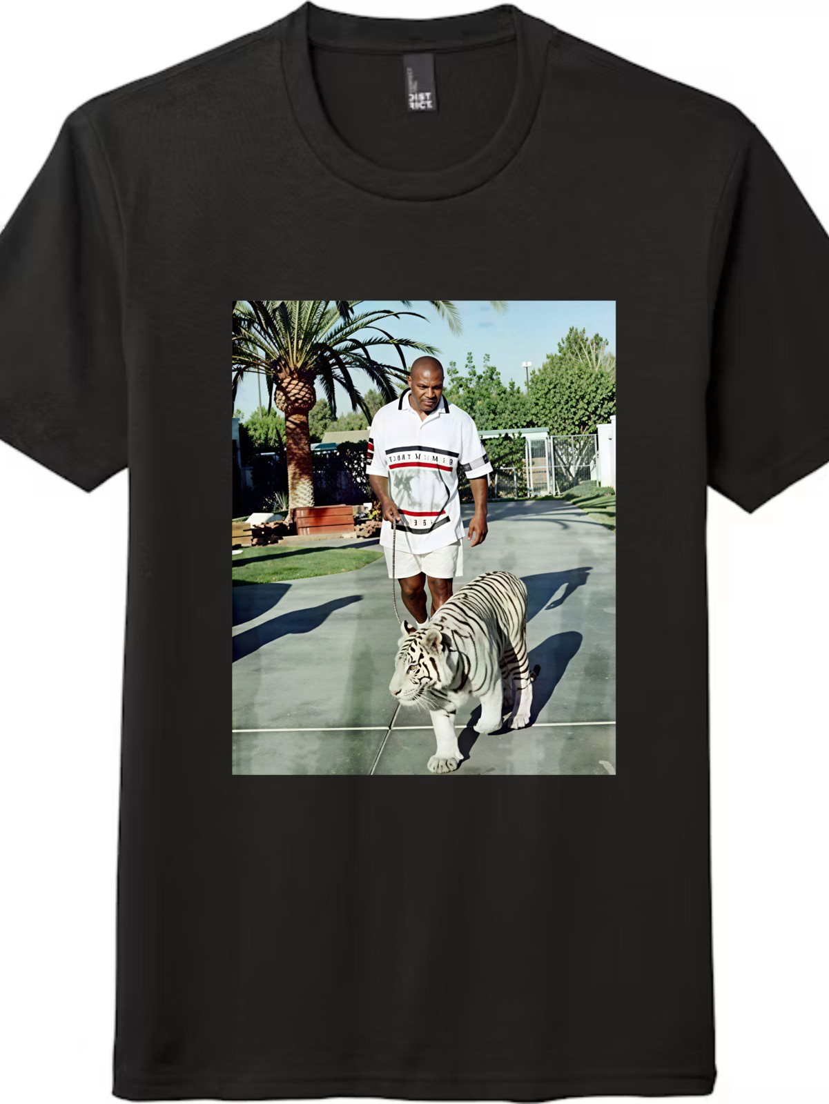 Mike Tyson Walking White Tiger Vintage Retro Photo Graphic Unisex T-Shirt