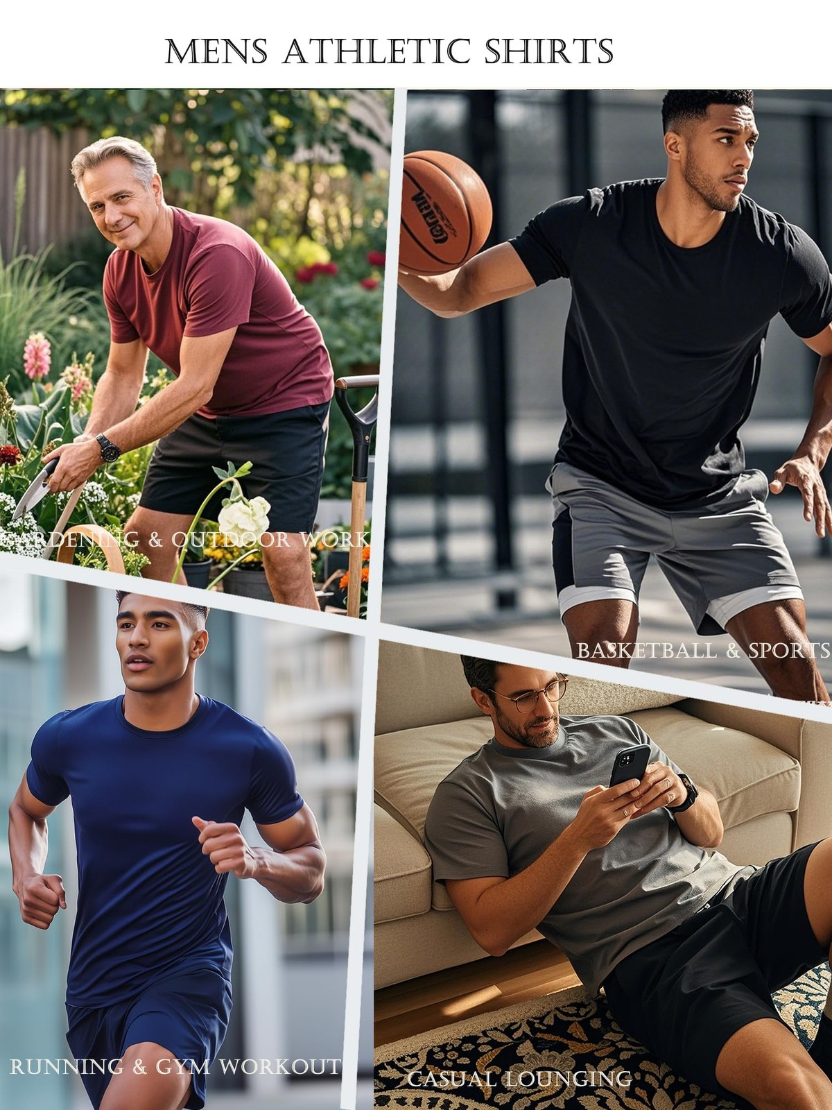 7/8 Pack Mens Short Sleeve Shirts Quick Dry Moisture Wicking Athletic Running…