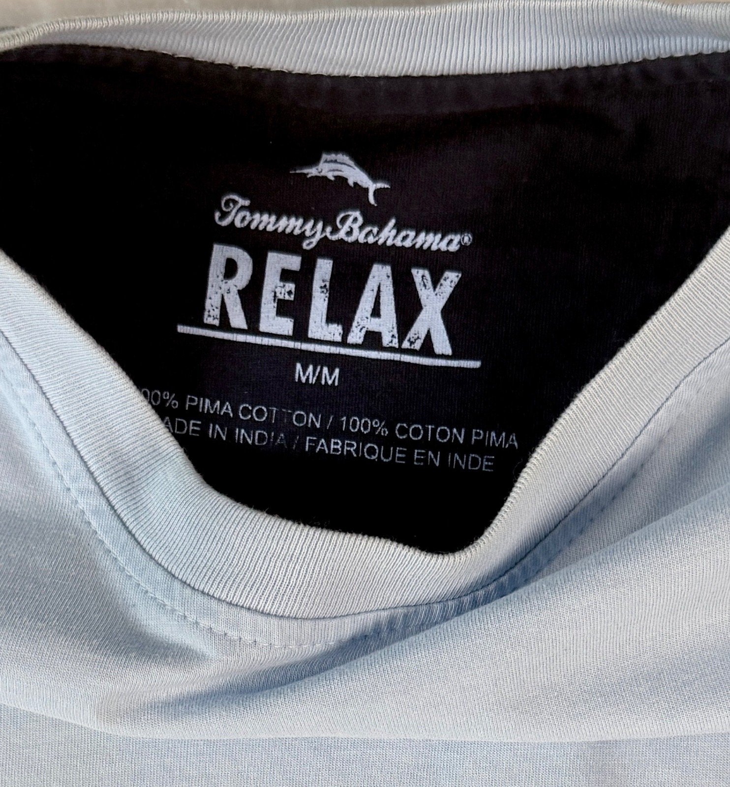 Tommy Bahama Relax Pocket T-Shirt Blue Pima Cotton Men’s Medium
