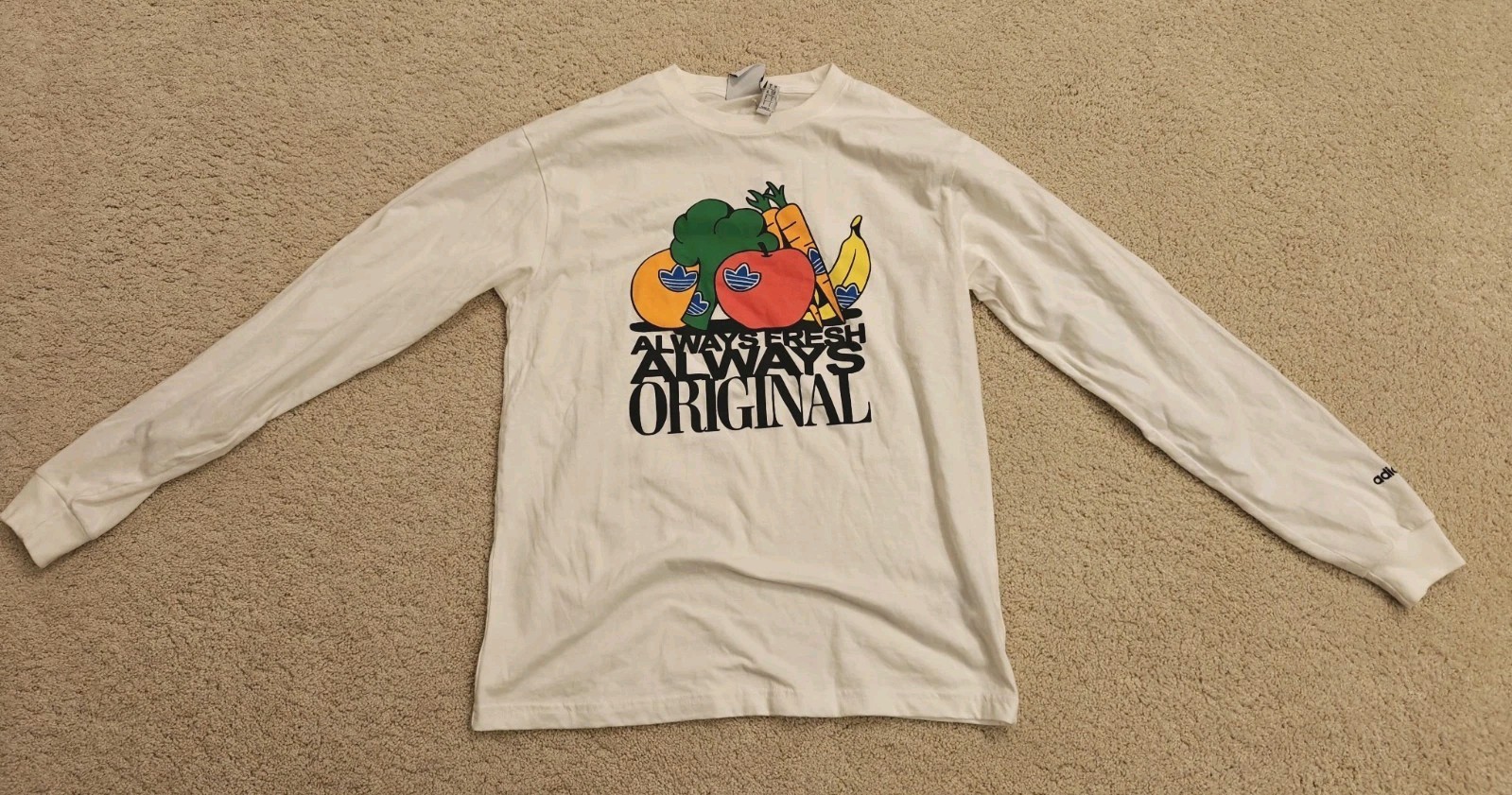 Size S – adidas OG Always Fresh Long Sleeve Tee White HD5258 (New w/tags)