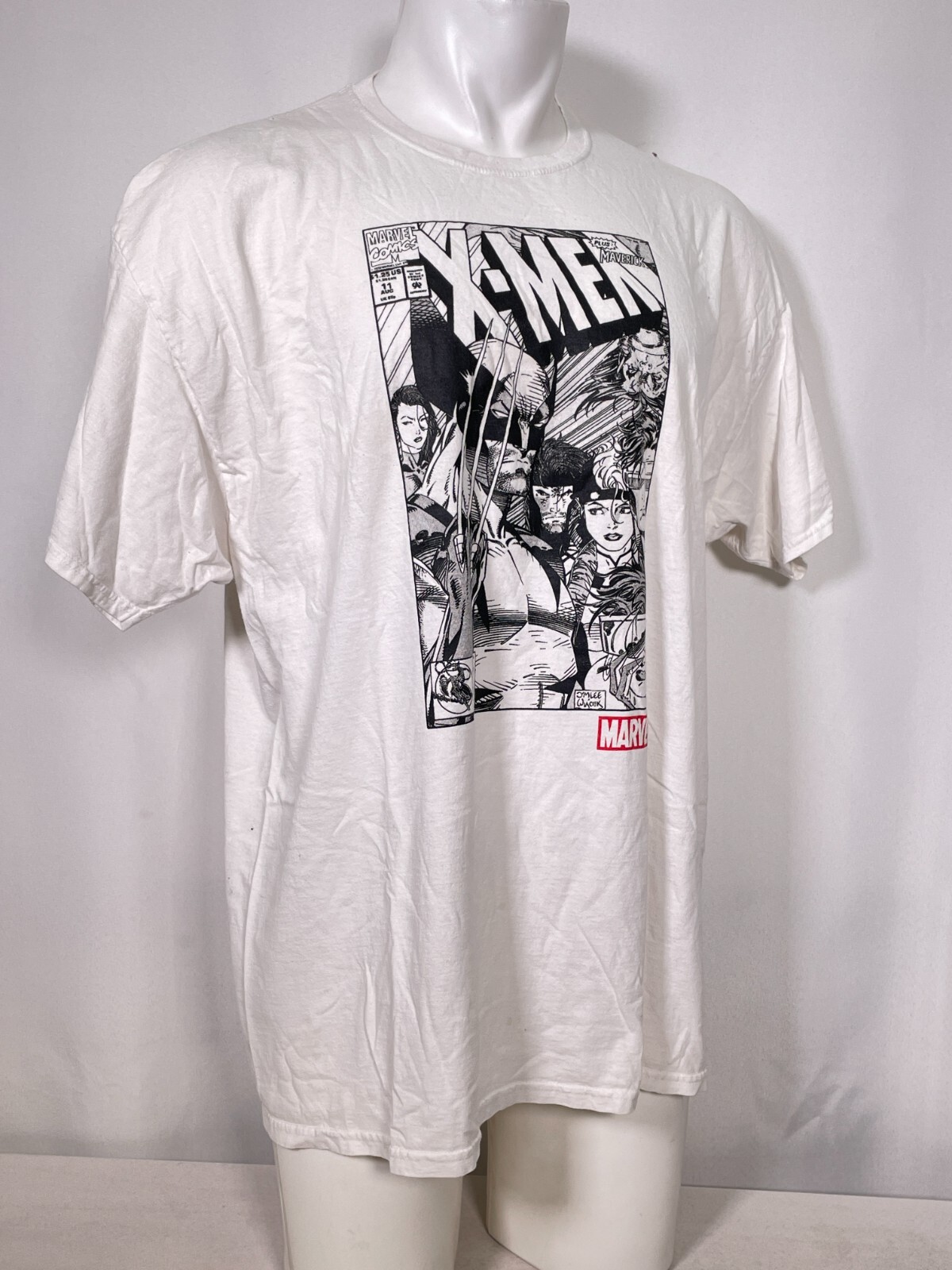 X-Men Marvel Comics Cover Wolverine Gambit Rogue White Graphic T-Shirt Men’s 2XL