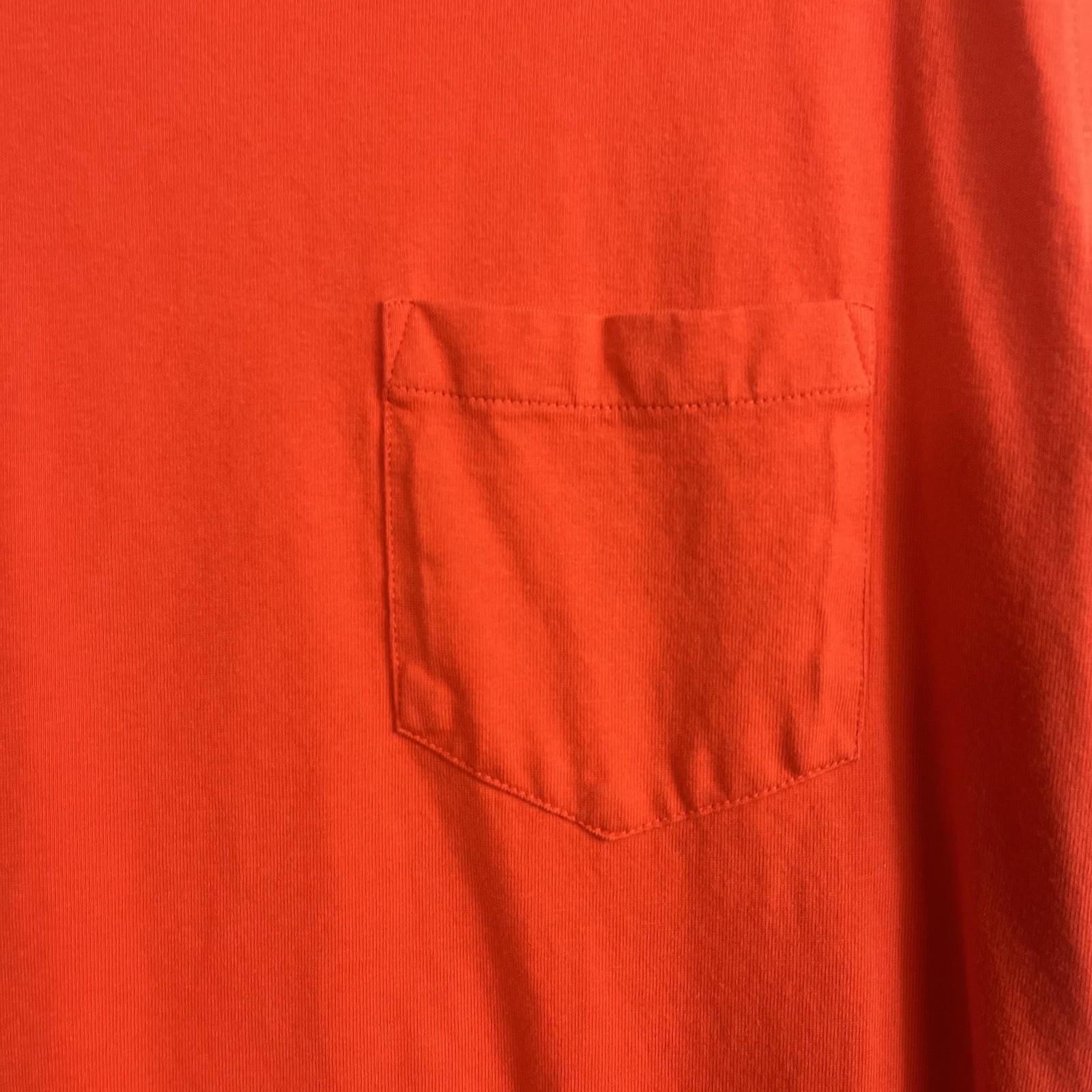 Saddlebred Men’s Solid Orange Pocket Round Neck Short Casual Sleeve T-Shirt Sz L