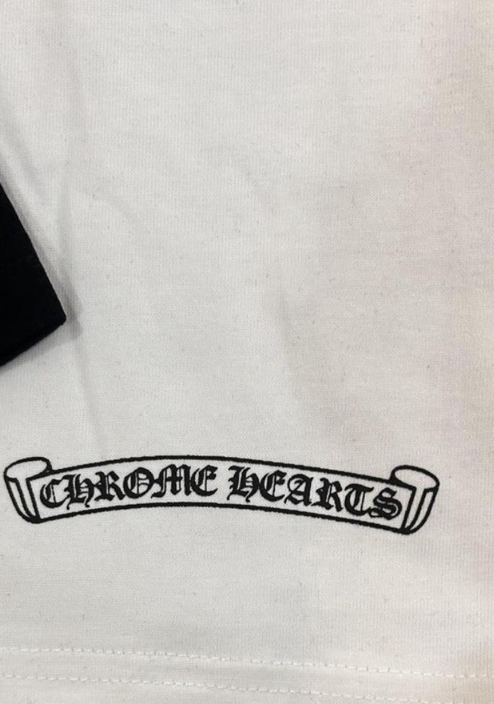 Chrome Hearts Horseshoe Logo Raglan 3/4 Sleeve T-Shirt Men’s S Black/White