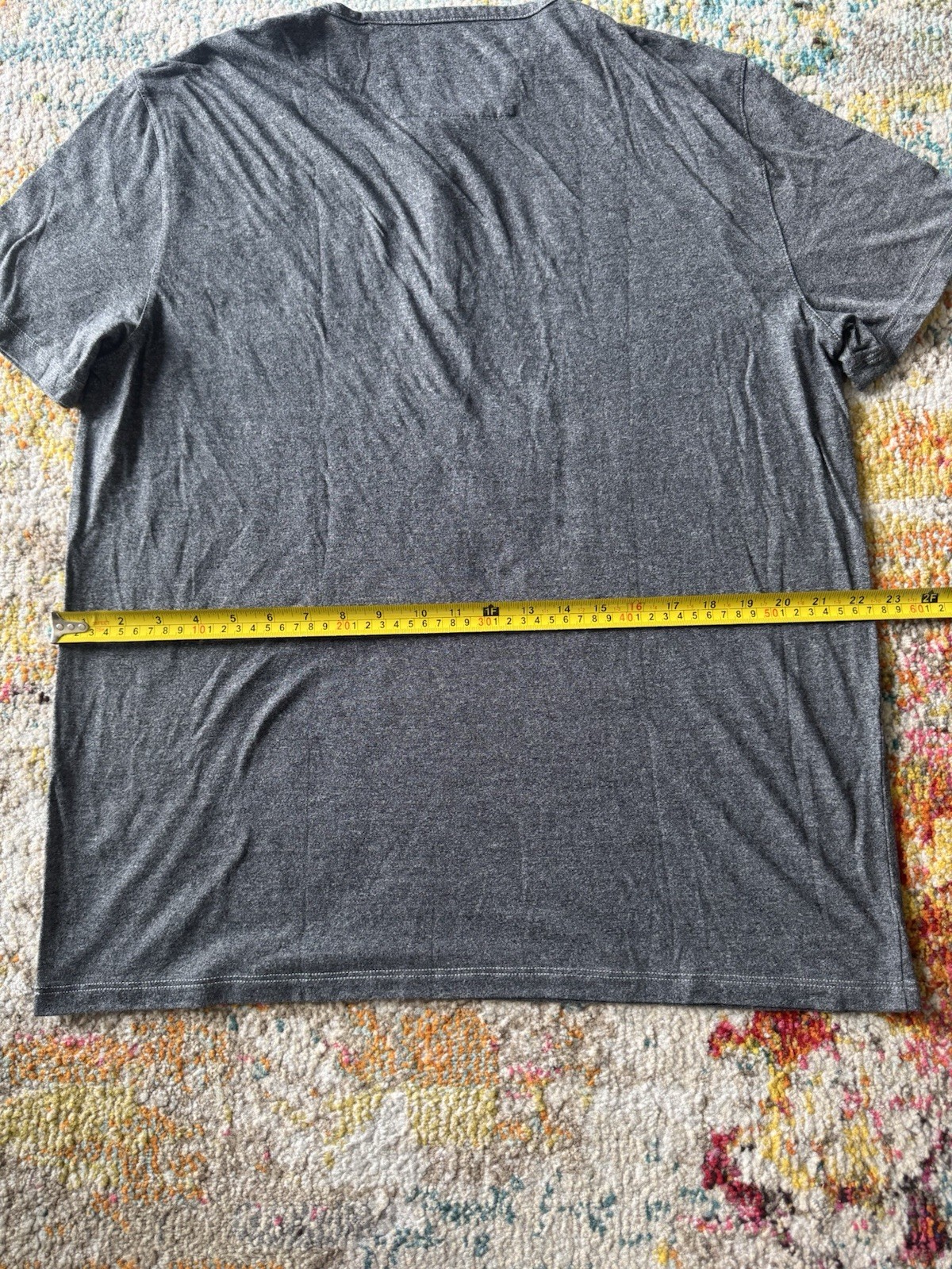 John Varvatos USA Gray Short Henley Shirt Mens Size XL Modal Polyester Peru Made