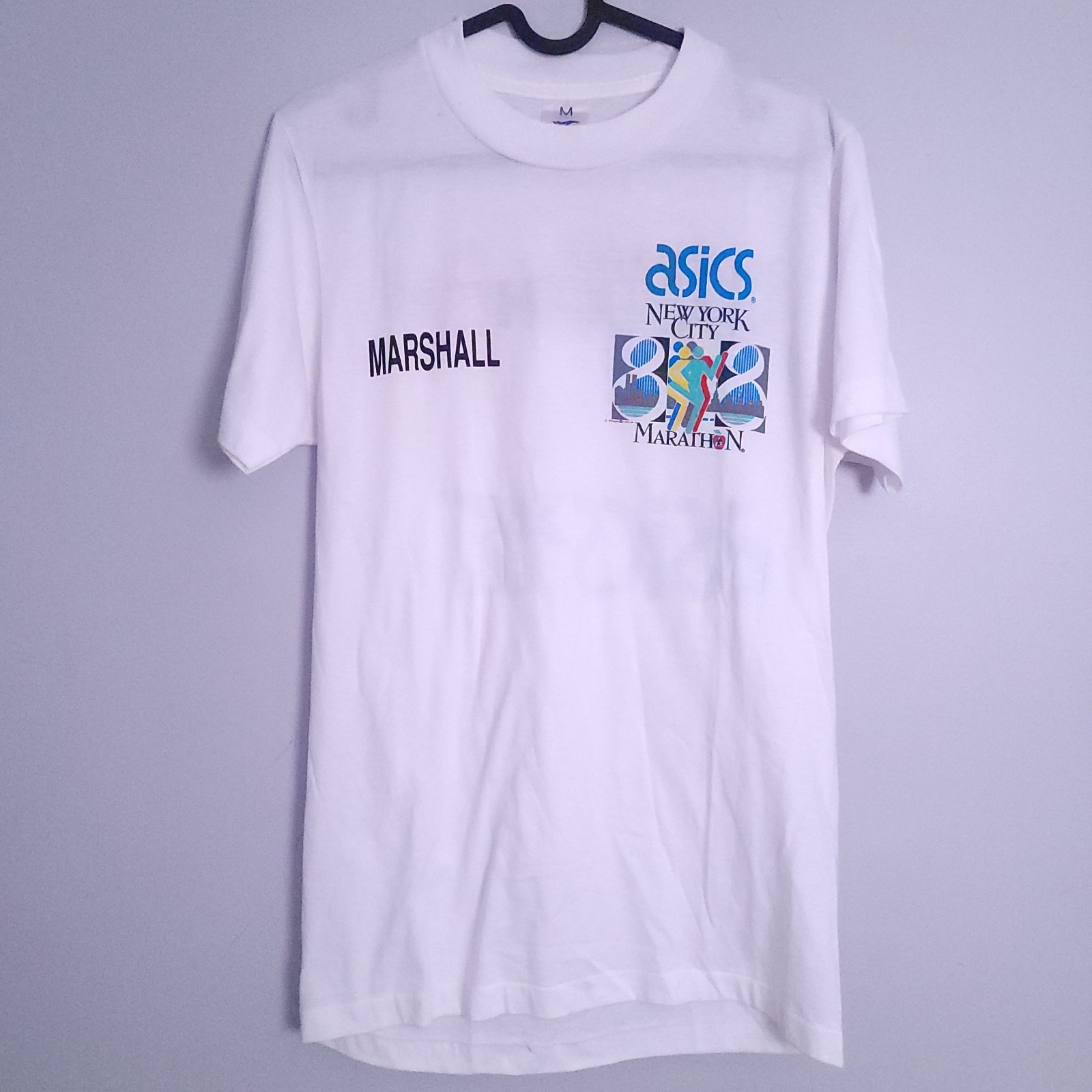 Vintage 1988 NYC Marathon Marshall T-Shirt Asics Made in USA Size Medium