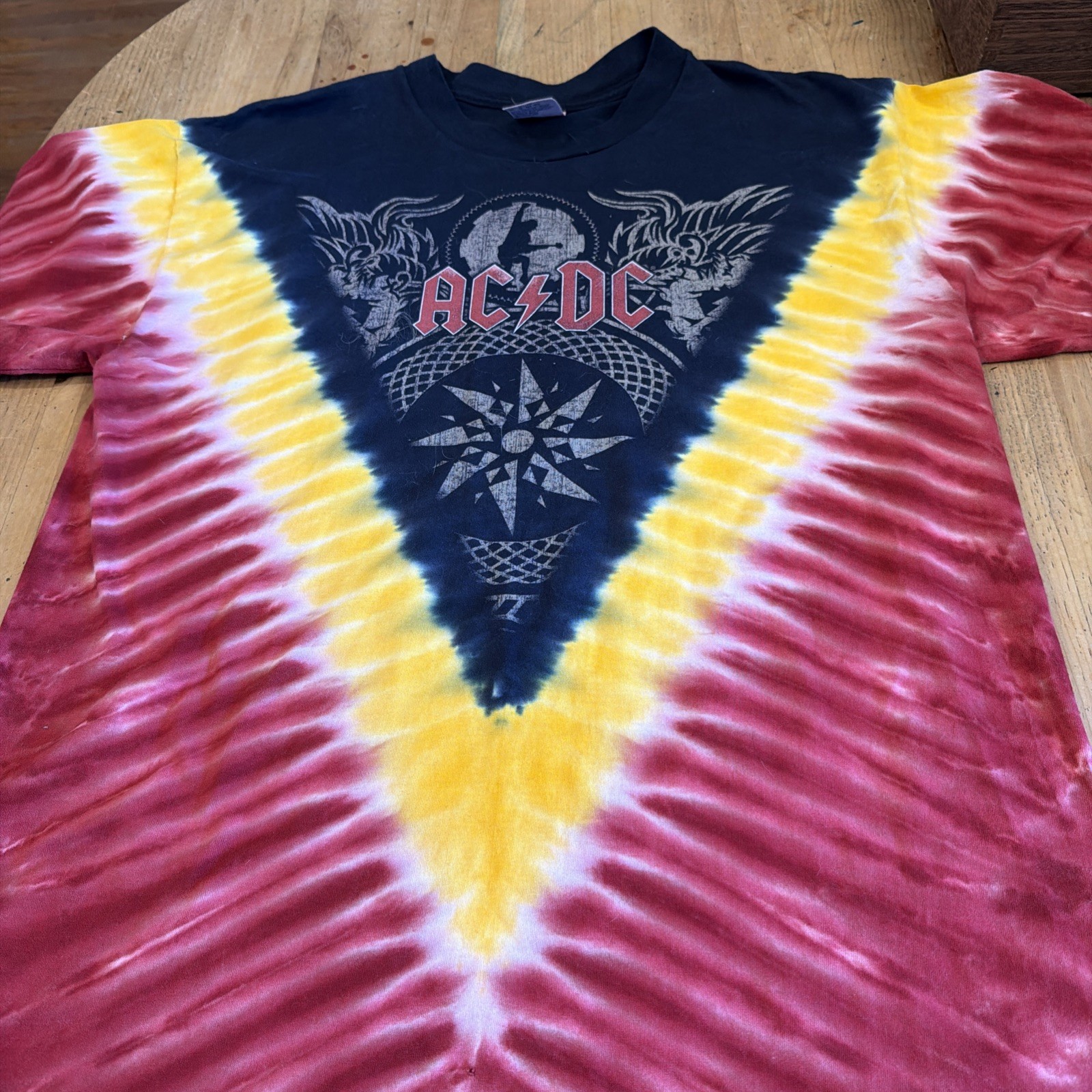 ACDC 2008-09 Black Ice Concert World Tour T-Shirt Size XL Rare Version Tie dye