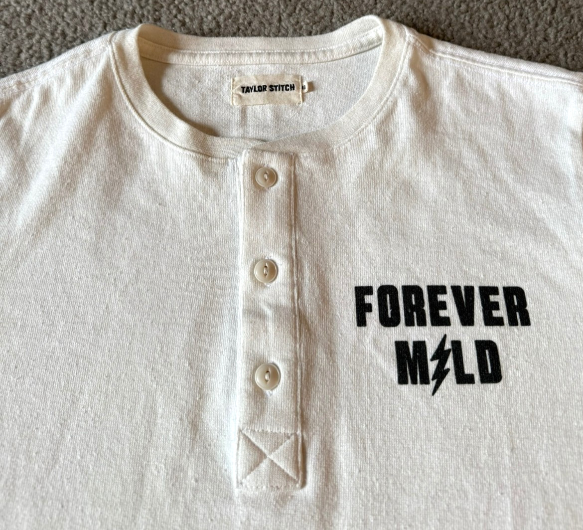 Taylor Stitch Men’s Henley Button Upcycled Long Sleeve T-Shirt – Size 40