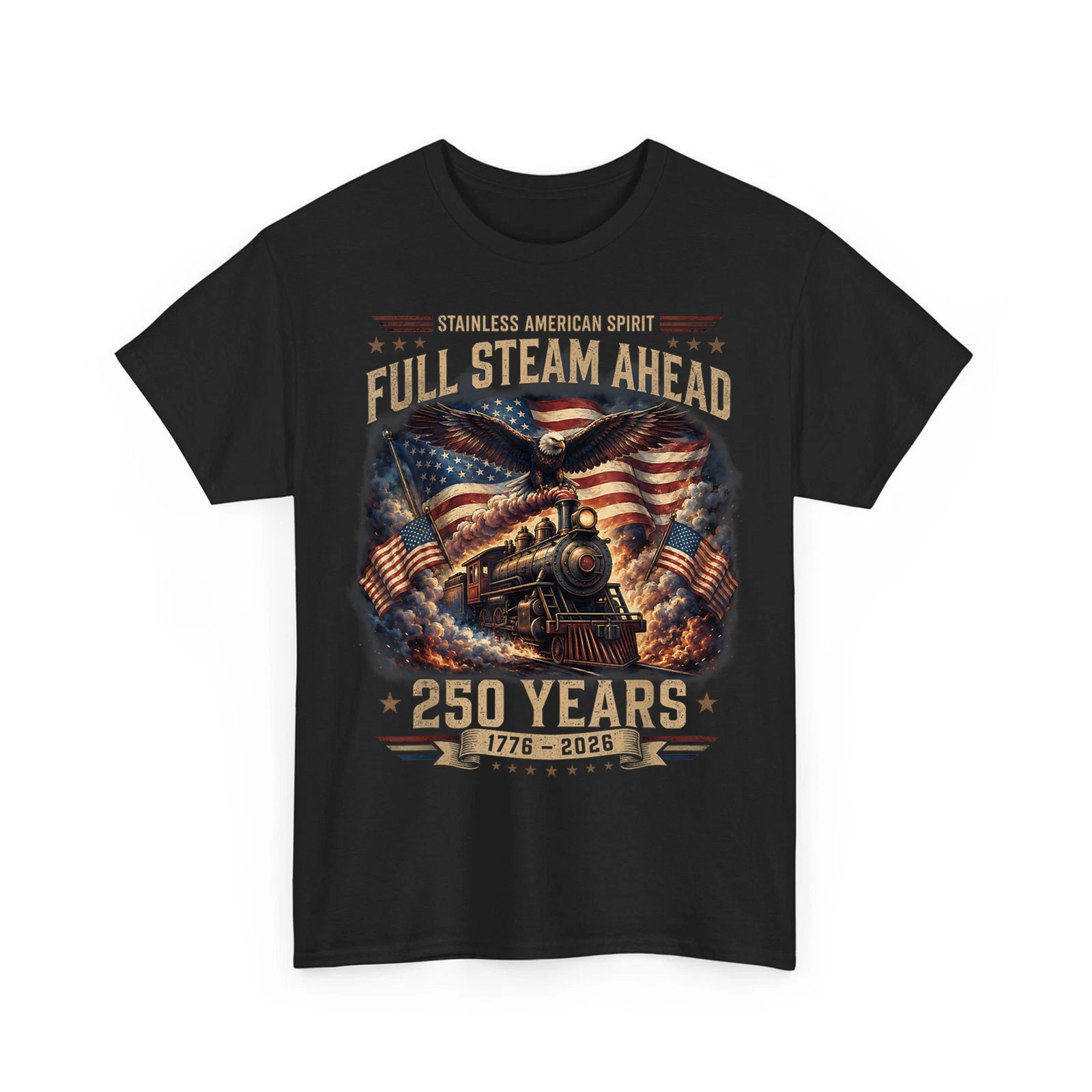 250th Anniversary USA Big Boy 4014 Train Vintage US Flag Unisex T-Shirt