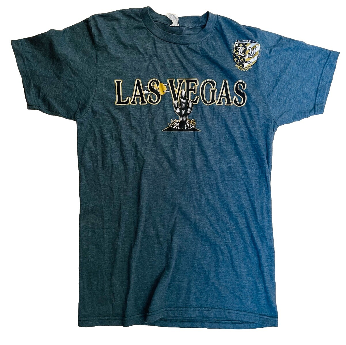 Las Vegas Nevada T-Shirt Navy Optima Label S/CH With Nevada Shield On Chest