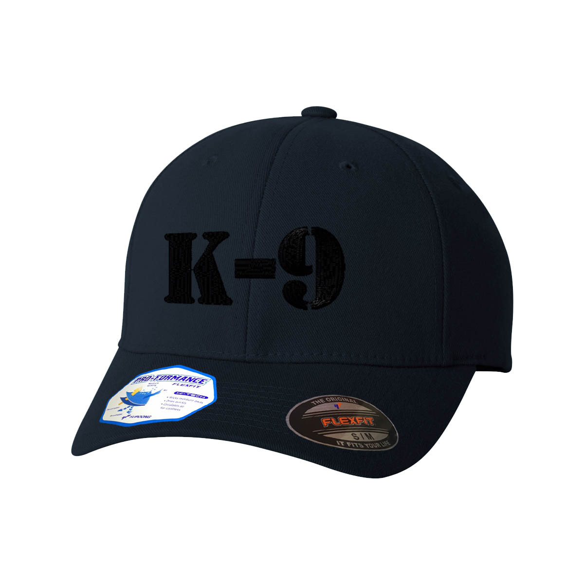 Flexfit Hats for Men & Women K-9 Black Logo Embroidery Dad Hat Baseball Cap