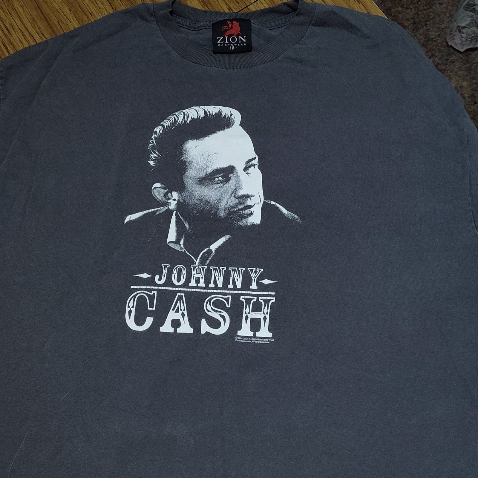 Zion Johnny Cash Music Graphic Print T-Shirt Gray XL Short Sleeve Crew Neck