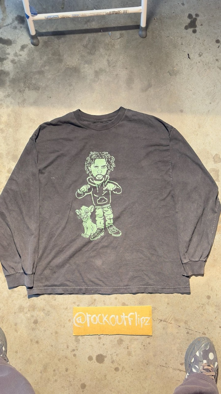 J. Cole Dreamville Simba Cartoon Graphic Long Sleeve T-Shirt