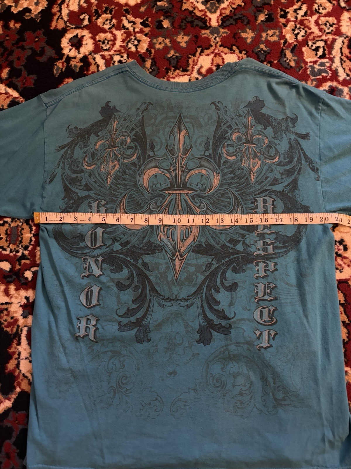 MMA Elite Men’s L Blue Graphic Print Crew Neck Short Sleeve Cotton Knit Tee