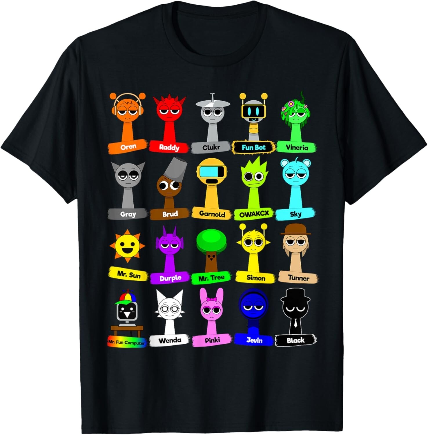 All my Sprunki with names toys for Boys and Girls T-Shirt
