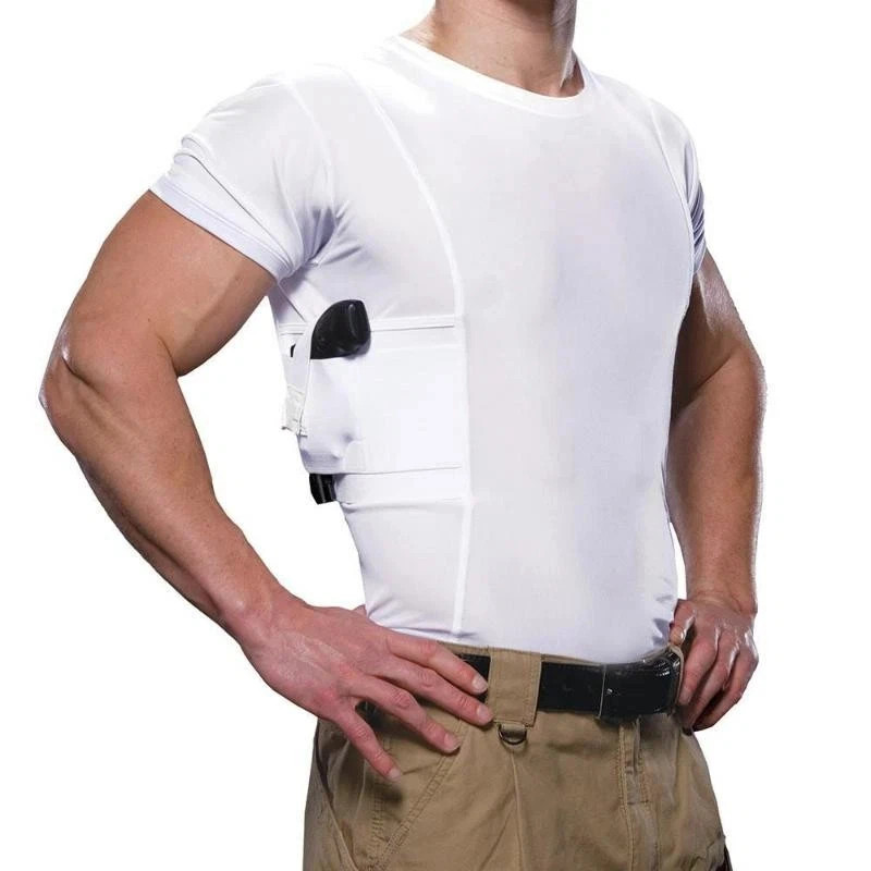 Concealment Clothes Men’S Crew Neck Undercover- Concealed Holster Carry Tops