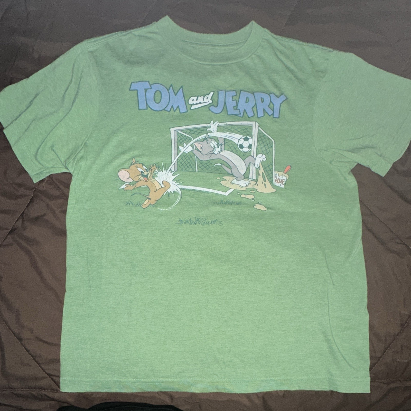Old Navy Collectabilitees Tom & Jerry Green Graphic Print Boys XL (14/16)