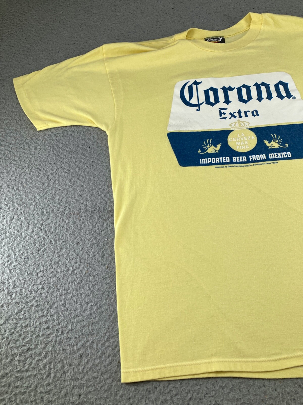 Vintage Corona Extra Shirt Mens Small Yellow Imported Beer Alcohol Skimmers