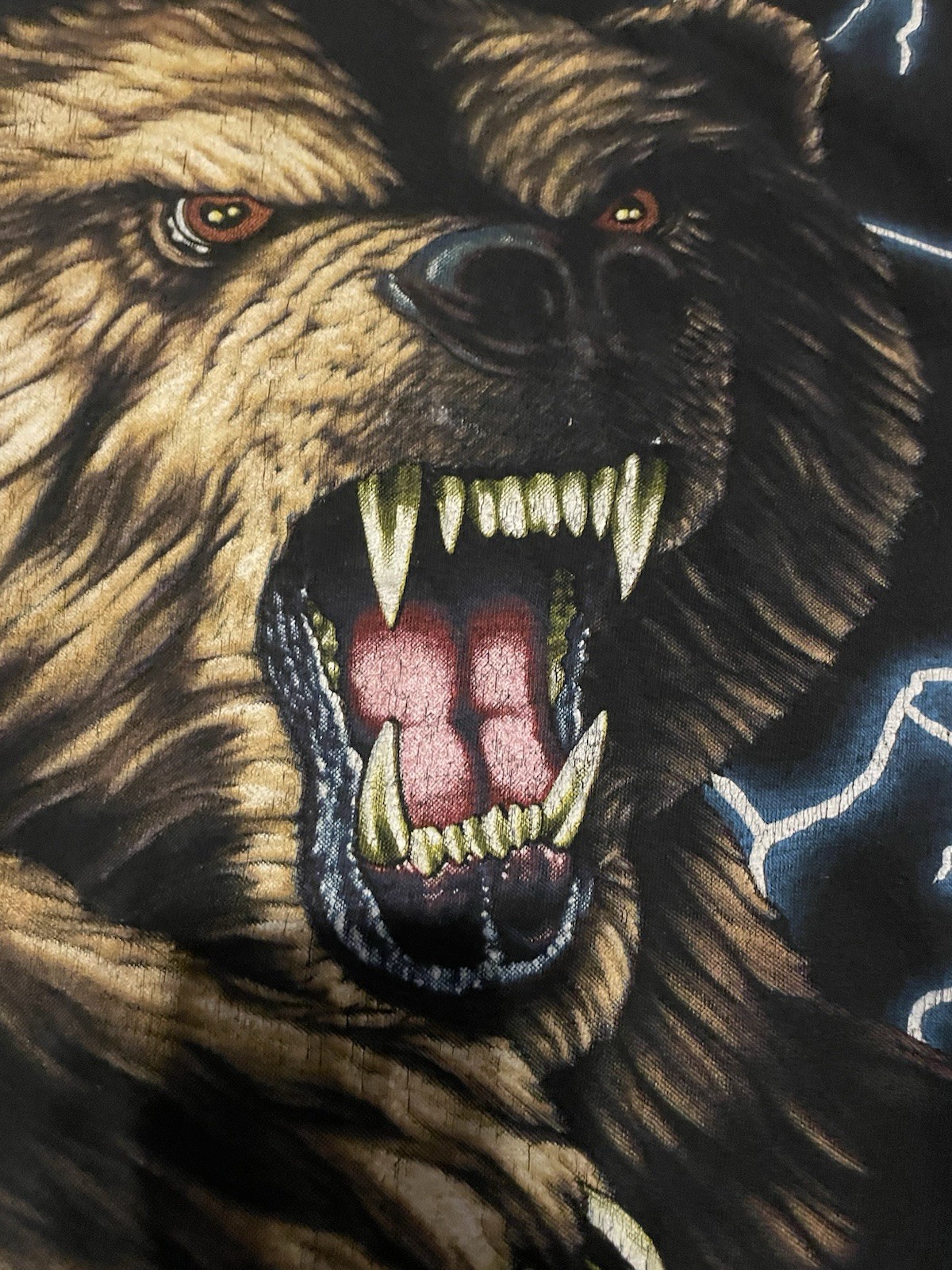 Vintage 90s American Thunder Grizzly Bear Shirt Size XL USA Single Stitch Aop