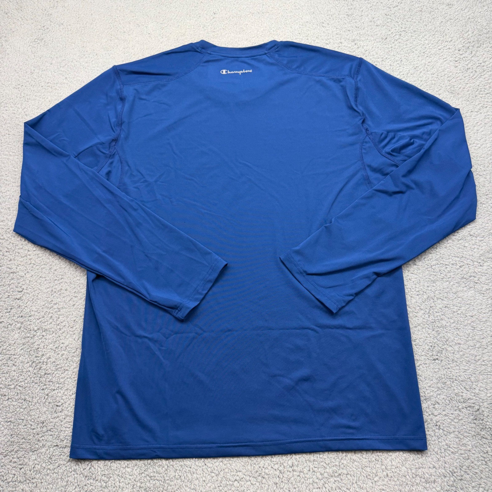 Champion Double Dry 516374 Mens XL Blue L/S Polyester/Spandex Performance Shirt