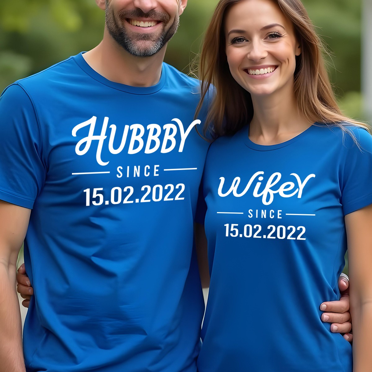 Husband Wife Personalised Matching Couple Tshirts Wedding Gift Anniversary