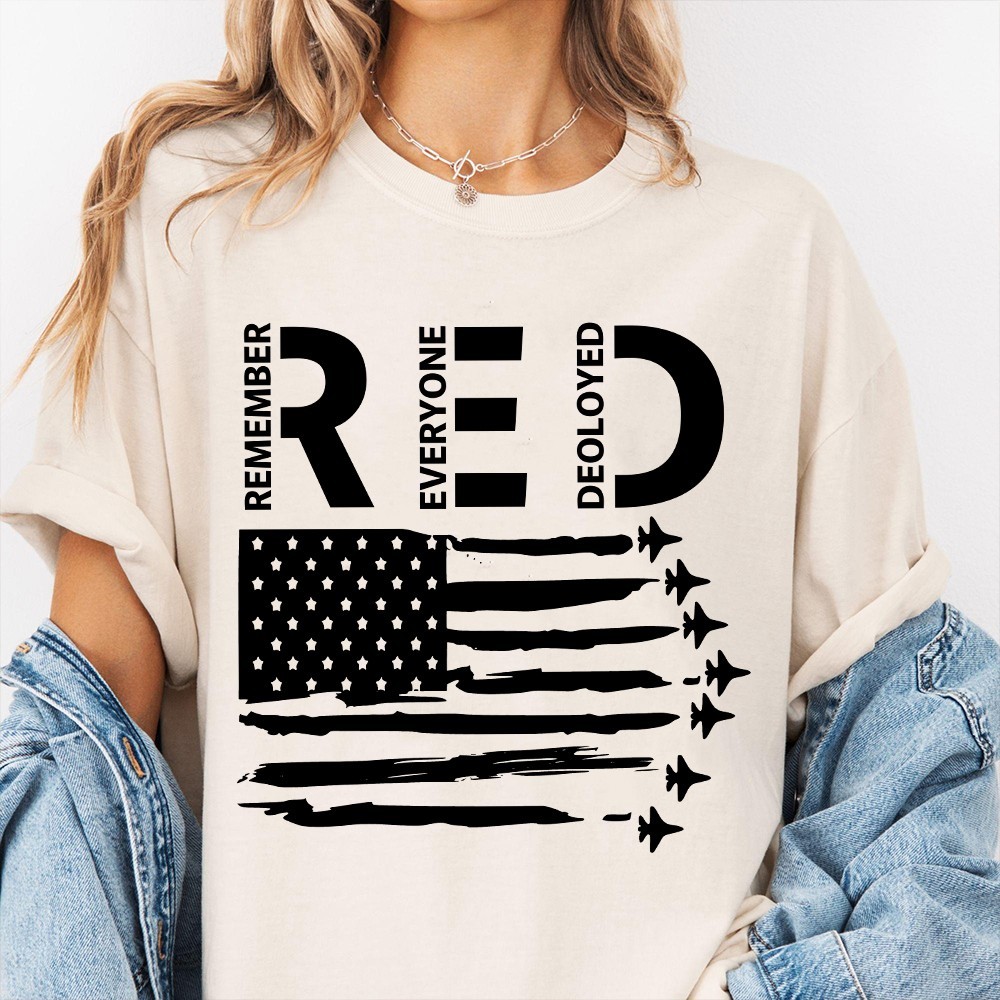 RED Friday Shirt Support Our Troops Patriotic Flag Tee