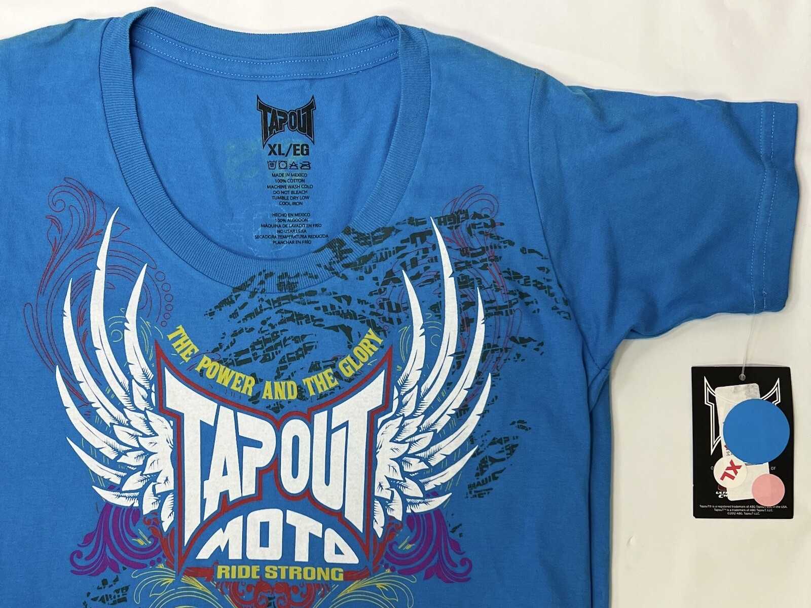 SPEED & STRENGTH TAP OUT TEE BLUE WOMENS SCOOP NECK XL