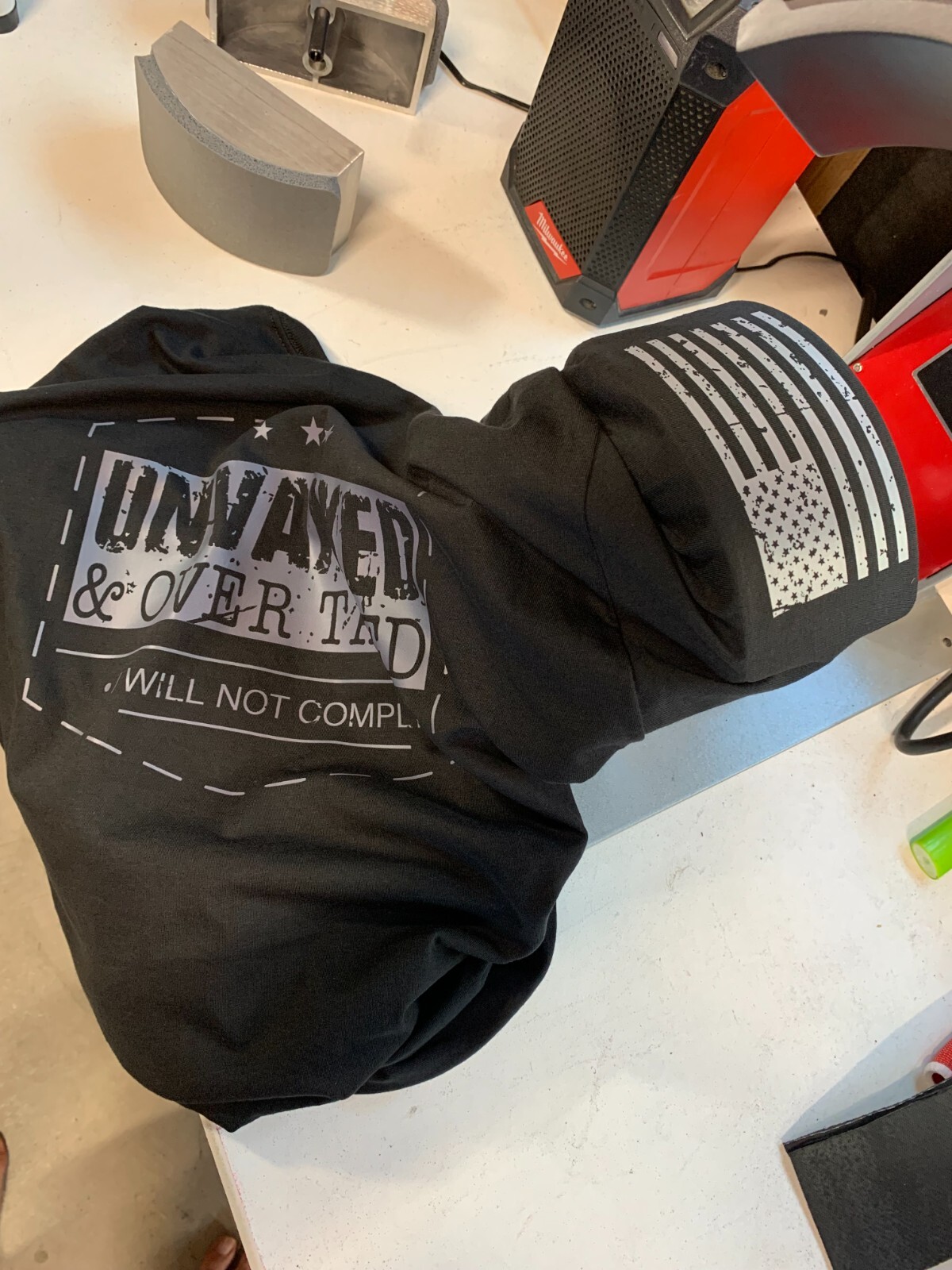 Next Level 6210 Unvaxxed & Over Taxed Patriot T-Shirt NL6210 Size Large