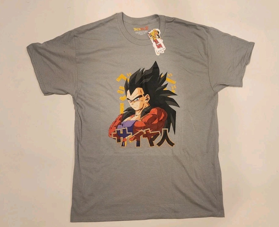 Dragon Ball Z Super Saiyan 4 SS4 Goku Vegeta Black Cotton T-Shirt
