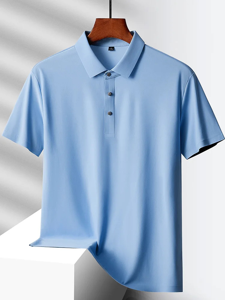 Men Summer Ice Silk Quick Dry Polo Shirt Casual Office Golf Top Tee Tshirt Gift