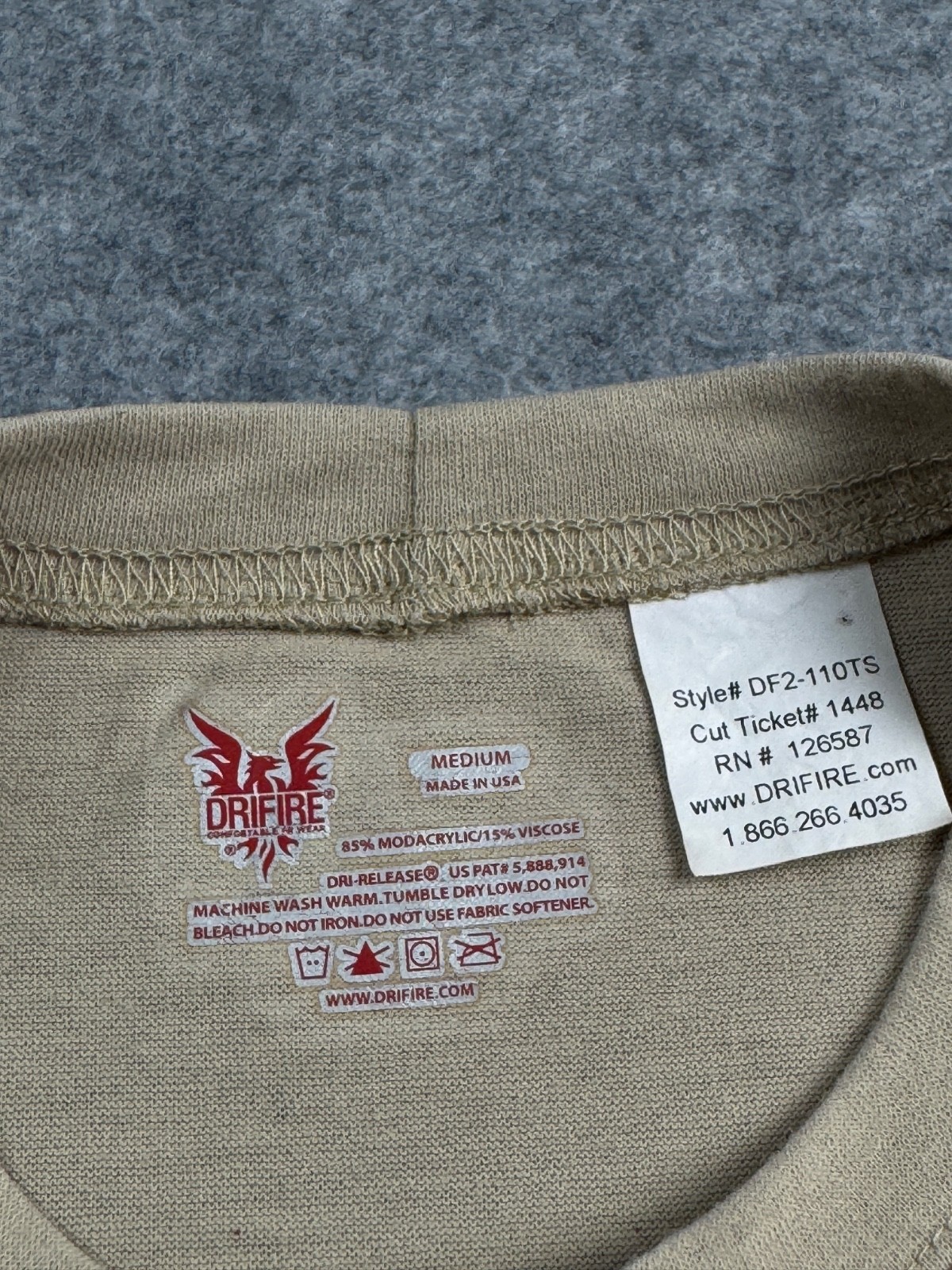 Dri Fire Medium Shirt Beige Brown Work Uniform Desert Sand DF2-110TS