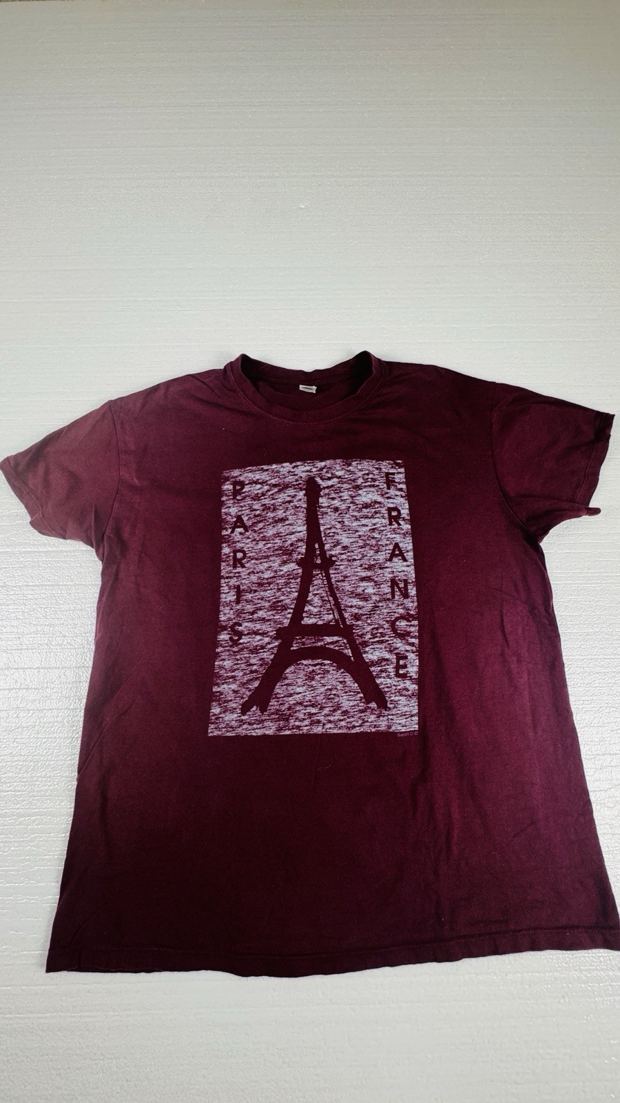 SOL’S Regent Paris France Graphic Burgundy Cotton T-shirt Mens L Crewneck