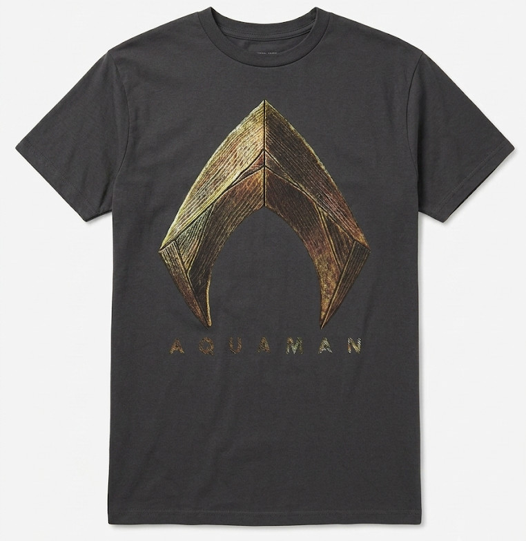 Brand New Aquaman Logo Gray Graphic T-Shirt Mens Size Large DC Comics Tee