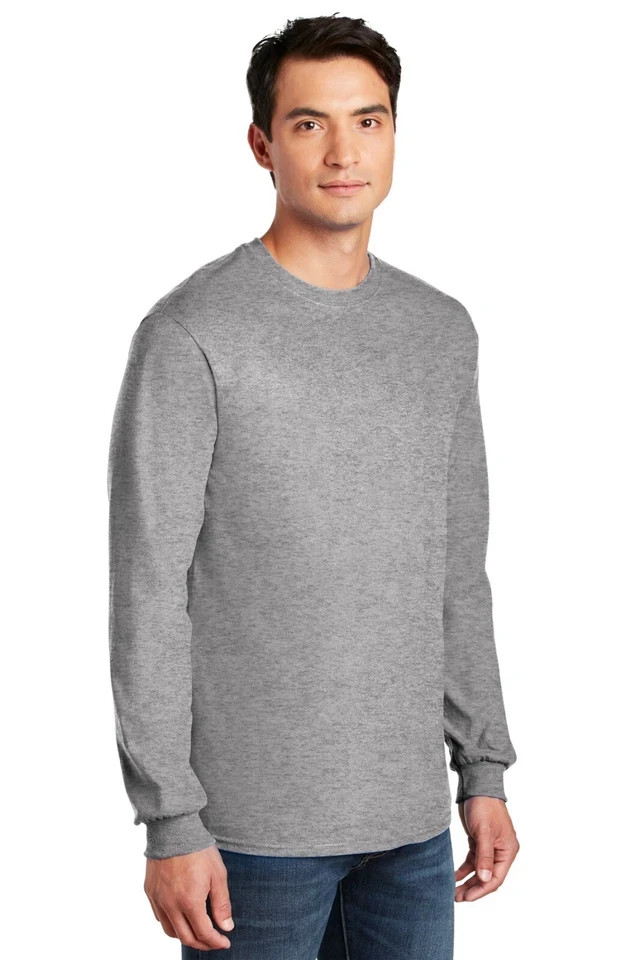 Gildan G540 Men’s Heavy Cotton Preshrunk Tshirt Long Sleeve Crew Neck T-Shirt