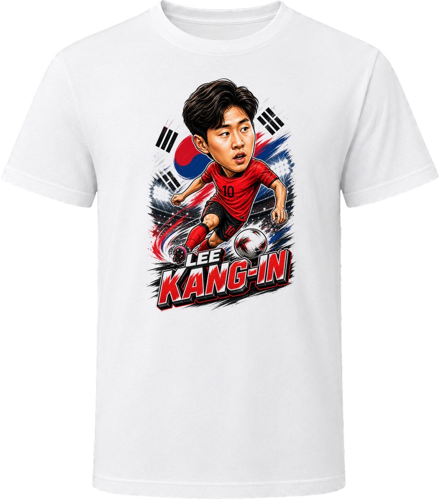 Lee Kang-in, South Korea Caricature Soccer 2026 T Shirt