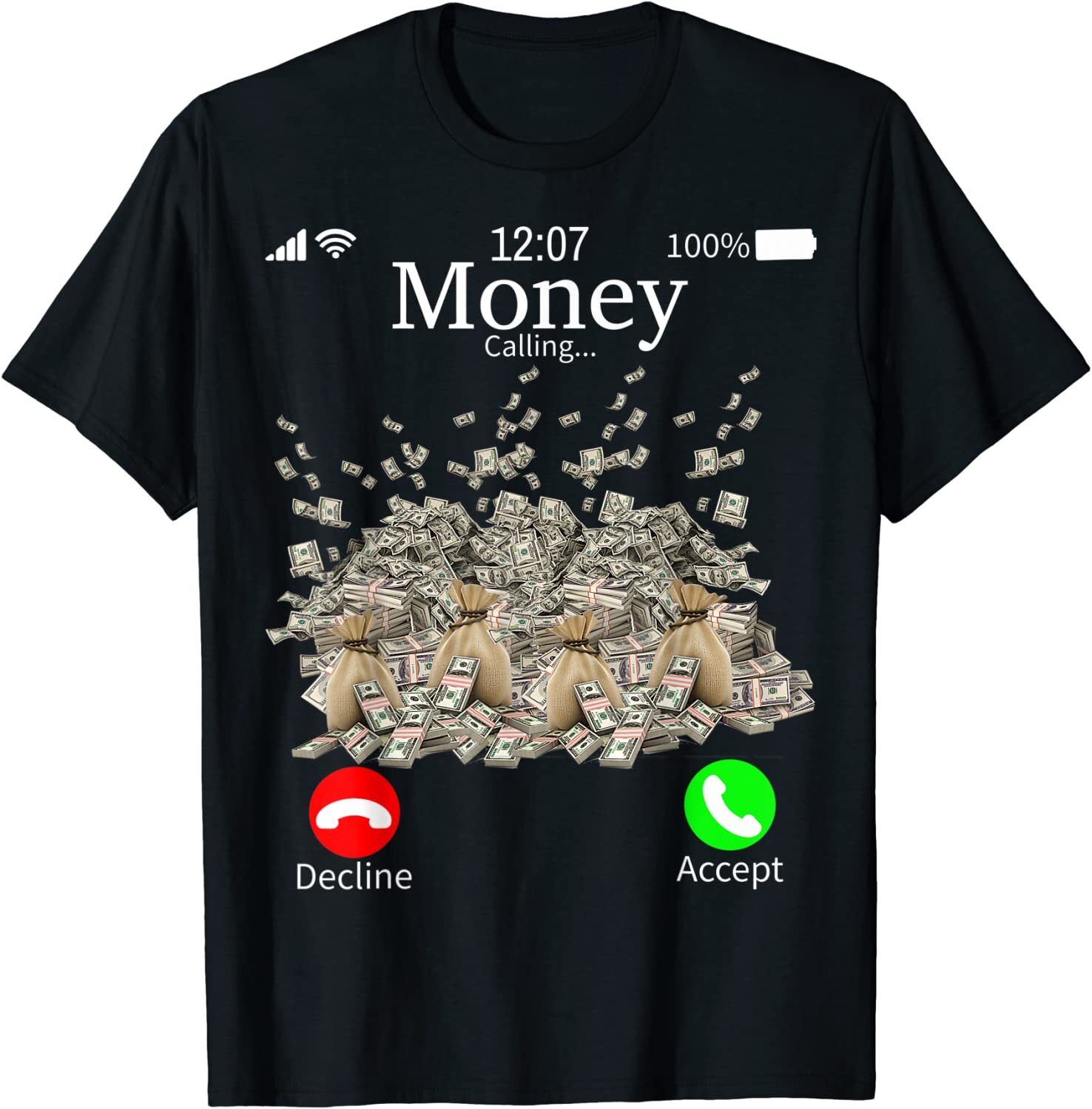 NEW LIMITED Money Is Calling Cash, Funny Business Design Premium T-Shirt S-3XL