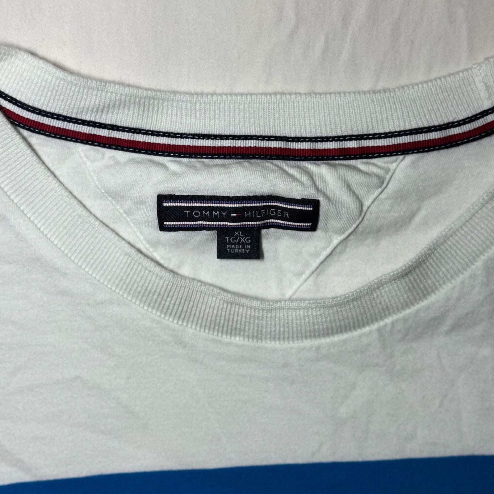 Tommy Hilfiger Multi-Color Horizontal Striped Crewneck T-Shirt